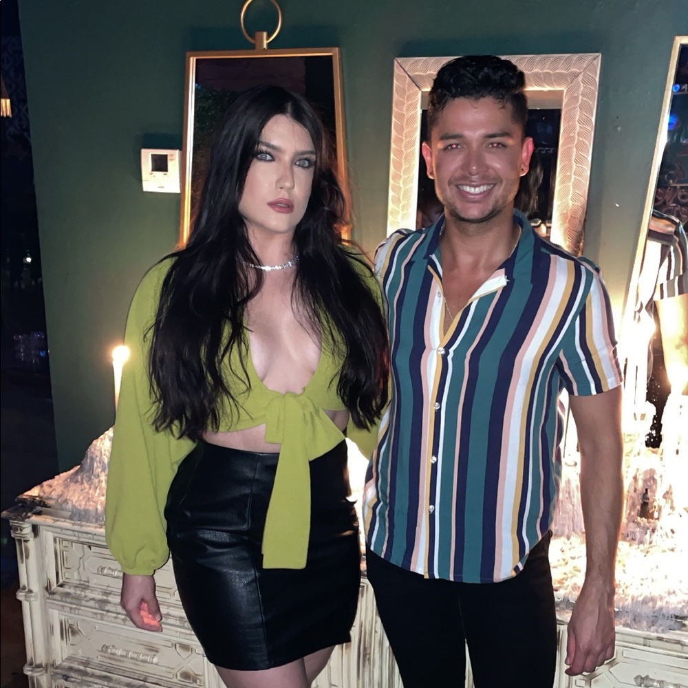 Olive green Boohoo long sleeve crop top